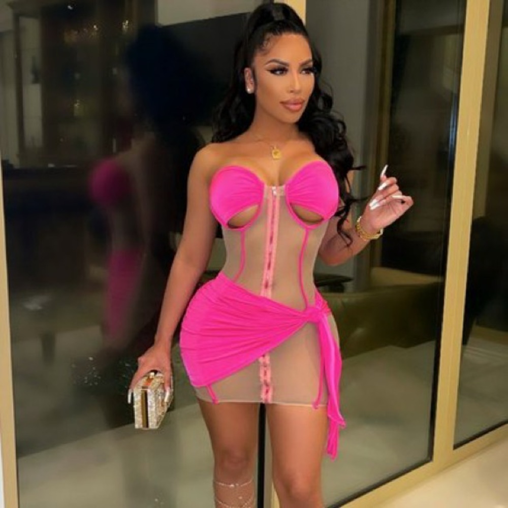 SXY Off The Shoulder See-through Bodycon Dress. BRAND NEW NEVER WORN!